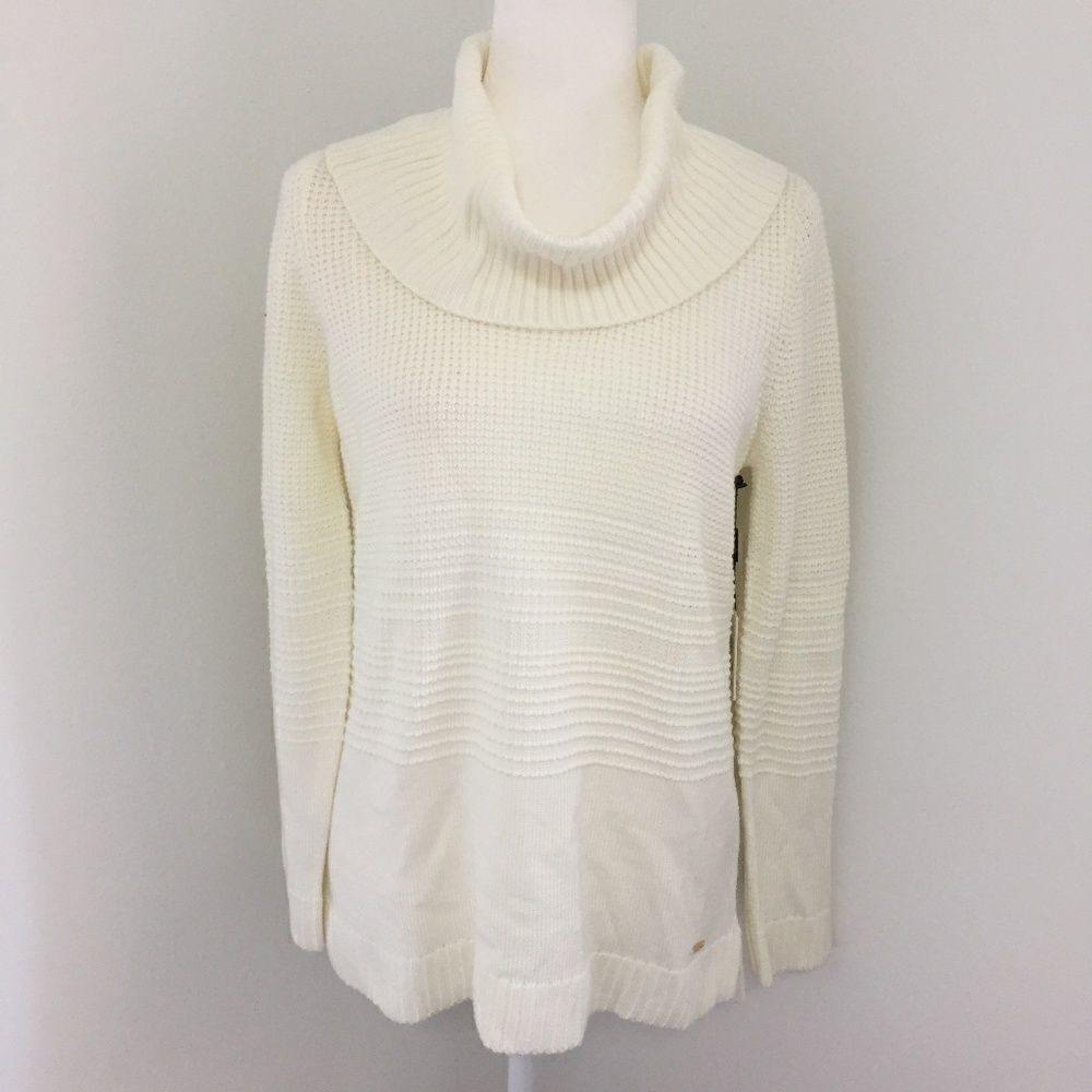 Calvinklein White Turtleneck Knitsweater